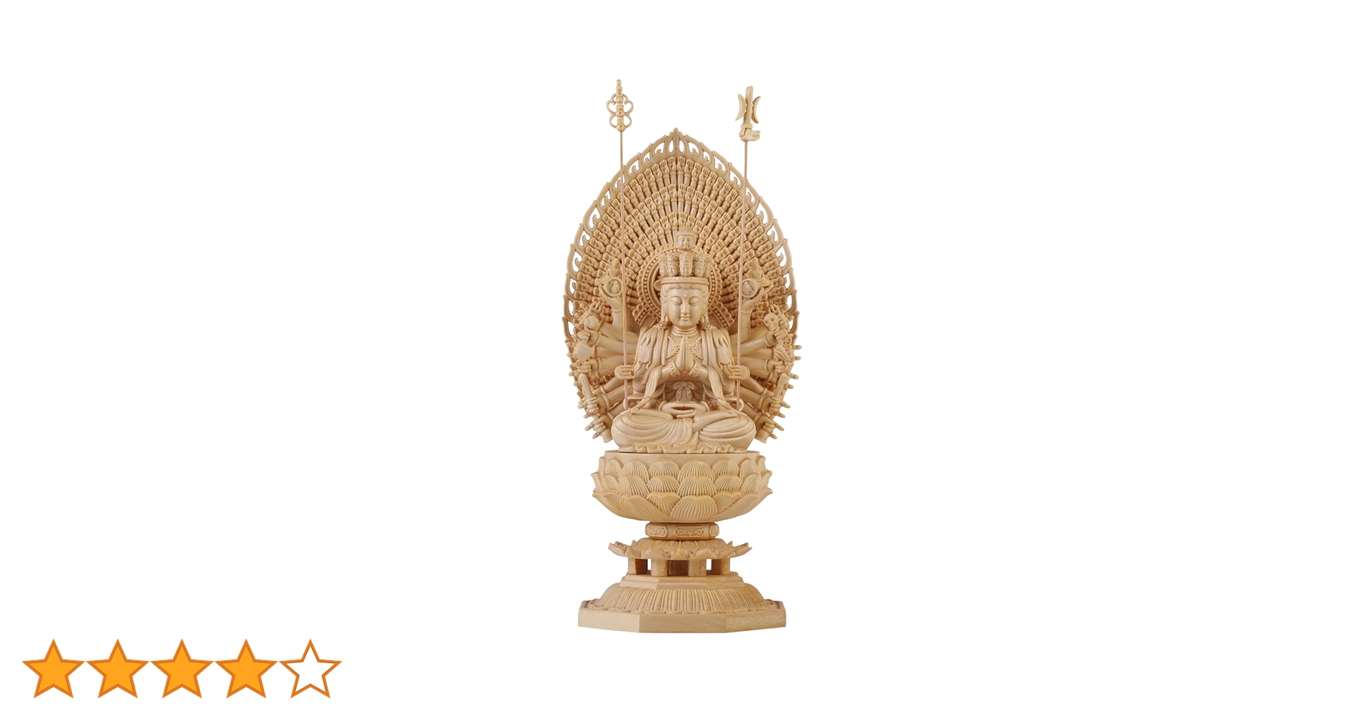 Amazon｜TheChanger 繁樓藝雕 仏像 千手観音 仏壇仏像 桧木製